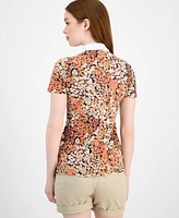 Tommy Hilfiger Women's Floral-Print Polo Shirt