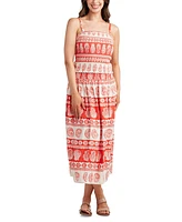 Bcx Juniors' Printed Linen-Blend Top