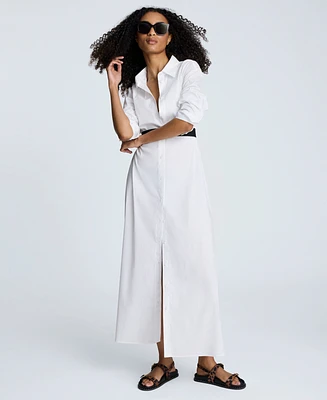Kenneth Cole Women's Long-Sleeve Maxi Shirtdress