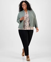 Kasper Plus Abstract-Print Top