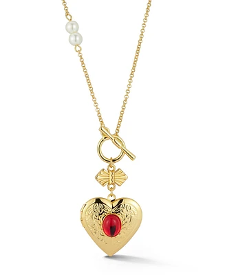 Rachel Zoe Gold Plated Heart Locket Pendant Necklace