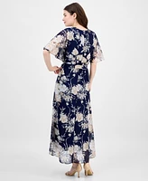 Sandra Darren Women's Surplice-Neck Chiffon Midi Dress