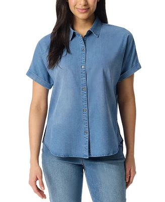 Gloria Vanderbilt Petite Daisy Short-Sleeve Shirt