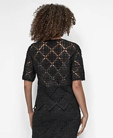 Dkny Women's Crocheted Short-Sleeve Sweater