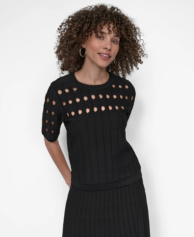 Dkny Women's Crepe Cut-Out Sweater