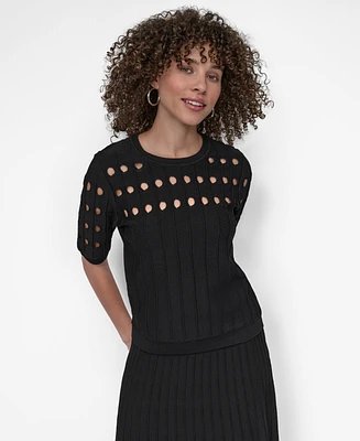 Dkny Women's Crepe Cut-Out Sweater