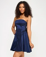 Katia Rae Juniors' Bow-Back Strapless Dress