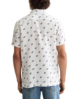 Scotch & Soda Men's Printed Short Sleeve Linen Button-Front Shirt