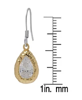 Macy's Cubic Zirconia Pear Drop 14K Gold Plate Earrings