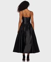 Alex & Sophia Juniors' Satin Corset Fit Flare Dress