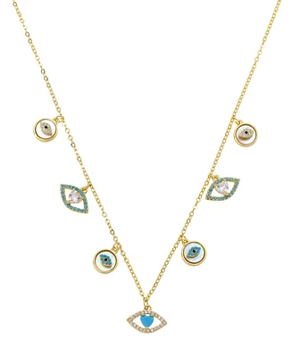 Unwritten Cubic Zirconia Evil Eye Charm Necklace