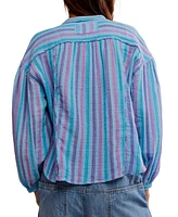 Free People Women's Striped Valley Double-Cloth Shirt