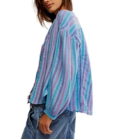 Free People Women's Striped Valley Double-Cloth Shirt