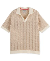 Scotch & Soda Men's Structured Knit Sweater Polo Shirt