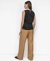 Dkny Women's Crewneck Twist-Waist Sleeveless Top