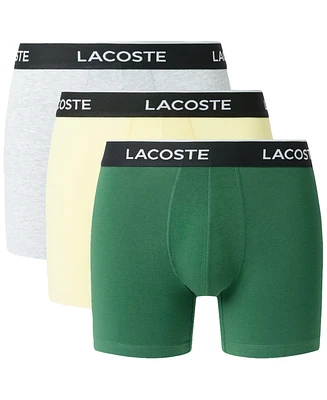 Lacoste Men's 3-Pk. Regular-Fit Logo Waistband 5" Boxer Briefs