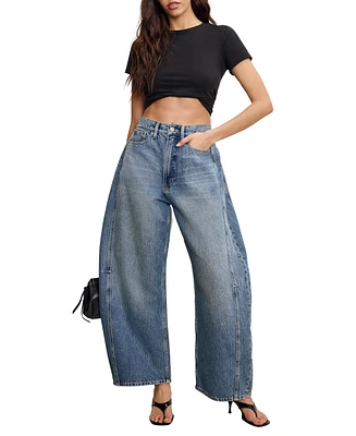 Good American Women's Extreme Barrel Jeans