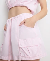 Good American Women's Cotton Twill Parachute Mini Skirt