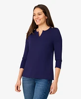 Cable & Gauge Women's Button Shoulder Top