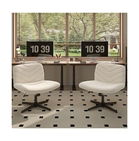 Yaheetech Fabric Swivel Desk Chair with Cross Leg