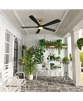 55 inch ceiling fan with light, both indoor and outdoor, with remote control, reversible Dc motor, no noise, suitable for bedroom, living room, terrac
