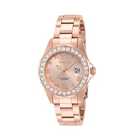 Invicta Women's 15253 Pro Diver Quartz 3 Hand Rose Gold Dial Watch