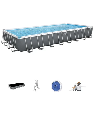 Bestway Power Steel 31'4" x 16' x 52" Rectangular Above Ground Swimming Pool Set