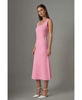 endless rose Women's Pearl Trim Knit Midi Dress