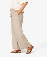 Cable & Gauge Women's Linen Blend Crop Pant