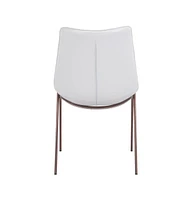 Set of Two Upholstered Faux Leather Open Back Dining Side Chairs