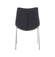 Set of Two Upholstered Faux Leather Open Back Dining Side Chairs