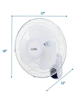 Commercial Cool 16 inch Wall Fan with Remote, White