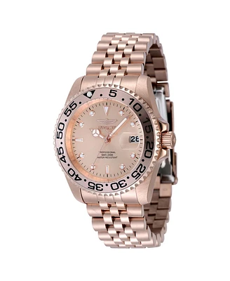 Invicta Women's 48386 Pro Diver Quartz 3 Hand Rose Gold Dial Watch