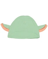 The Mandalorian Baby Boys Yoda Pullover T-Shirt Diaper Cover and Hat 3 Piece Outfit Set