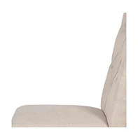 Set of Two Tufted Linen Upholstered Side Chairs for Modern Dining Spaces