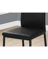 Two Upholstered Faux Leather Dining Side Chairs for Stylish Home Dining