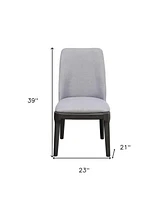 Linen Upholstered Dining Chairs Set of 2 for Dining Room Table or Seating Area