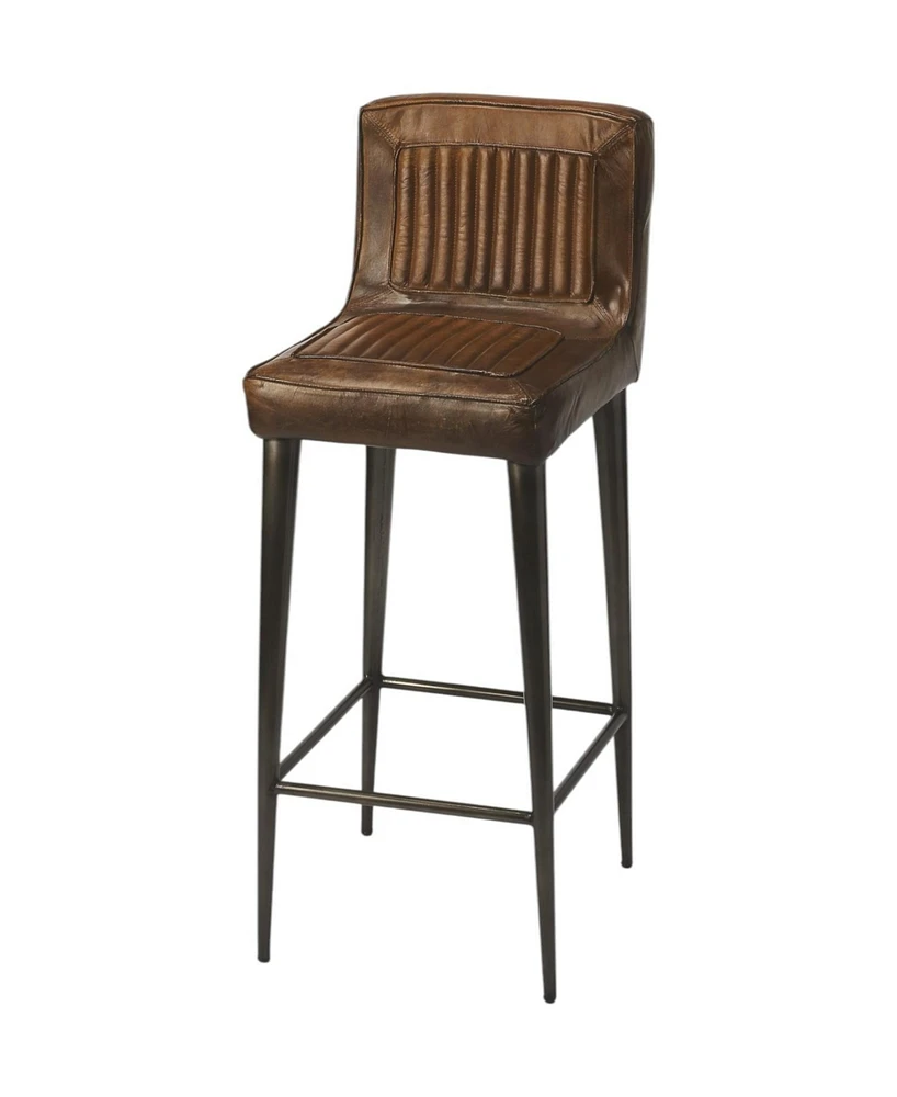 Industrial Wood and Iron Bar Stool for Stylish Counter Seating