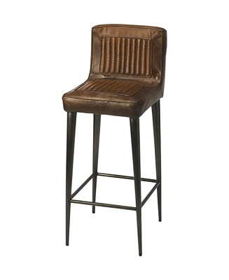 Industrial Wood and Iron Bar Stool for Stylish Counter Seating