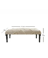 Decorative Upholstered Bench with Sculptural Legs for Hallway or End of Bed