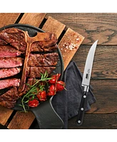 Cooks Standard Steak Knives Set 6-Piece, High Carbon Stainless Steel Classic Sharp Kitchen Steak Knife, Ergonomic Handle, Black
