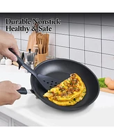 Cook N Home Nonstick Saute Fry Pan 9.5-inch Professional Hard Anodized Frying Pan, Dishwasher Safe with Stay-Cool Handles, Black