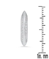 Steeltime Women's Sterling Silver and Simulated Diamonds Flat Huggie Earrings