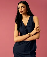 Donna Morgan Women's Tie-Front Sleeveless Mini Dress