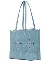 kate spade new york Do It All Spade Flower Perforated Denim Large Tote Bag