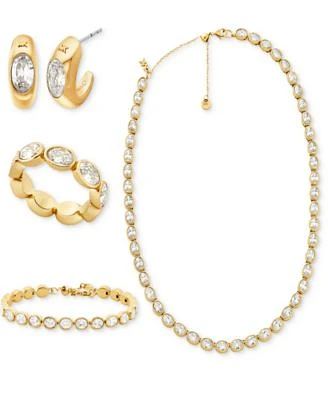 Michael Kors 14k Gold Plated Cubic Zirconia Bezel Set Jewelry Collection