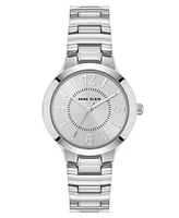 Anne Klein Women's Quartz Essential Round Silver-Tone Metal Alloy Watch, 32mm