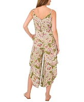Vince Camuto Women's Cropped Paisley Tie-Front Jumpsuit