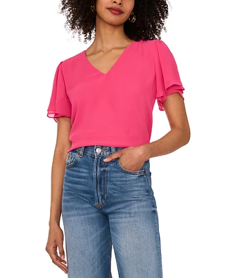 Vince Camuto Women's V-neck Tulip Sleeve Blouse