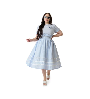 Unique Vintage Plus Boatneck Ricrac Swing Dress